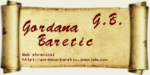 Gordana Baretić vizit kartica